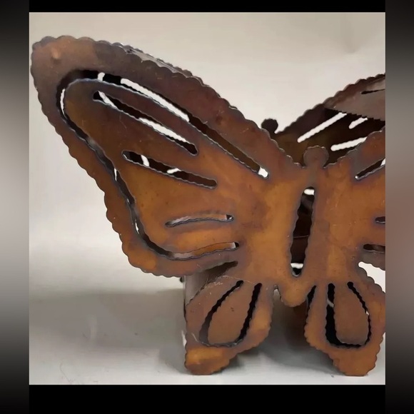 8” Metal Butterfly Tea Light Holder Decorative - Picture 2 of 7